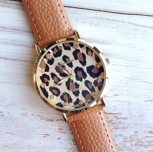 ДАМСКИ КОЖЕН ЧАСОВНИК LEOPARD